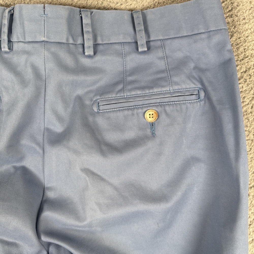 Peter Millar Pants Mens 32x30 Blue Flat Front Chino Raleigh Washed Twill - Picture 8 of 9